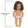 Anatomically Correct 15" Baby Doll, Caucasian Girl, Brunette