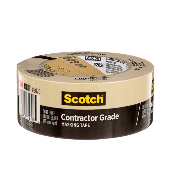 Contractor Grade Masking Tape, 1.88 in x 60.1 yd (48mm x 55m), Pack of 3