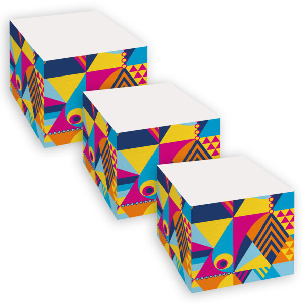 Notes Cube, Bright Colors, 3 in. x 3 in., 400 Sheets-Cube, Pack of 3