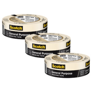 General Purpose Masking Tape, 1.41 in x 60.1 yd (36mm x 55m), 3 Rolls