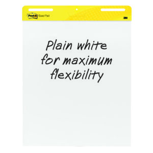 Super Sticky Easel Pad, 25" x 30", White, 30 Sheets-Pad, 2 Pads