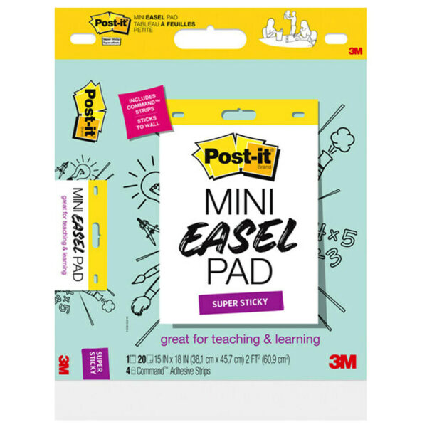 Super Sticky Mini Easel Pad, 15 x 18 Inches, 20 Sheets-Pad, Pack of 2