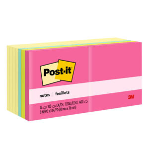 Notes Value Pack, 3 in x 3 in, Canary Yellow and Poptimistic Collection, 14 Pads