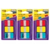 Tabs, 1" Solid, Red, Yellow, Blue, 66 Tabs & Dispenser Per Pack, 3 Packs