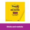 Super Sticky Big Note, 11 in. x 11 in., Yellow, 30 Sheets-Pad, Pack of 3