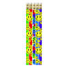 Happy Face Assorted Motivational Pencils, 12 Per Pack, 12 Packs