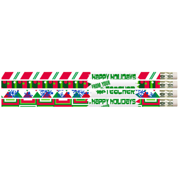 Happy Holidays From Your Teacher Motivational Pencils, Pack of 144