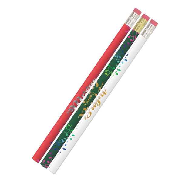 Merry & Bright Pencil, 12 Per Pack, 12 Packs