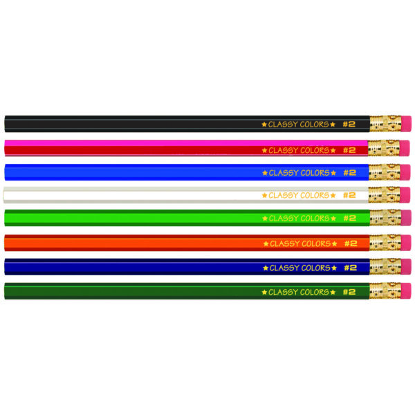 No. 2 Wood Case Hex Pencil, Assorted Colors, 12 Per Pack, 12 Packs