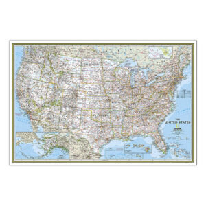 United States Classic Map, Poster Size and Laminated, 36" x 24"