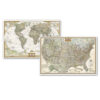 World and United States Executive, Poster Size, Map Pack Bundle, 36" x 24"