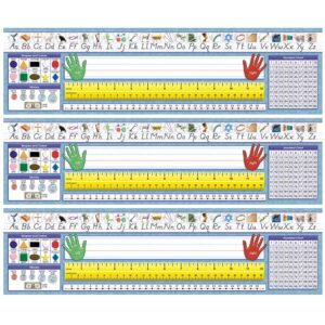 Traditional Manuscript Primary Desk Plates, 19" x 5", 36 Per Pack, 3 Packs