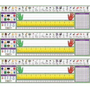 Modern Manuscript Primary Desk Plates, 19" x 5", 36 Per Pack, 3 Packs