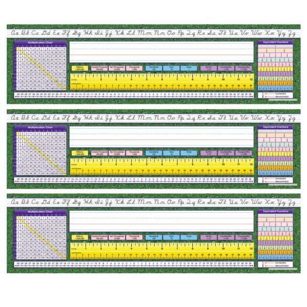 Modern Cursive Intermediate Desk Plates, 19" x 5", 36 Per Pack, 3 Packs