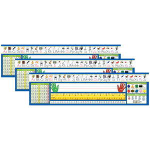 Primary Traditional Manuscript Counting 1-120 Desk Plates, 36 Per Pack, 3 Packs