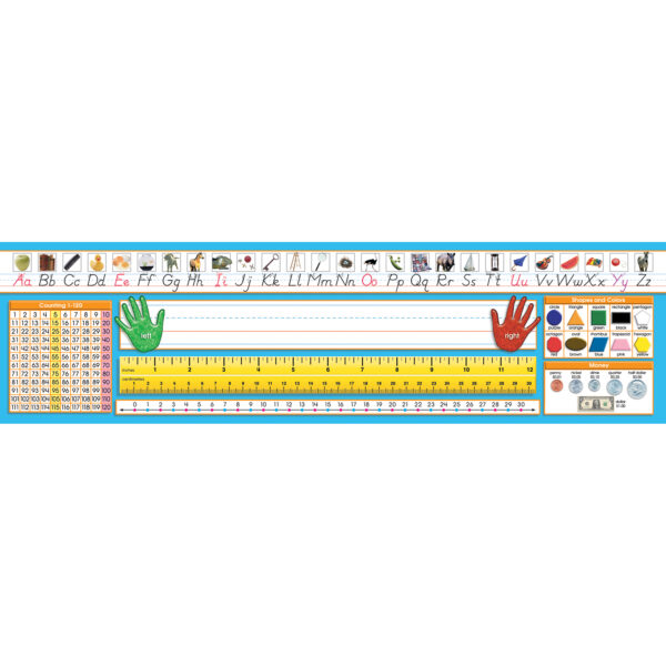 Primary Modern Manuscript Counting 1-120 Desk Plate, 36 Per Pack, 3 Packs