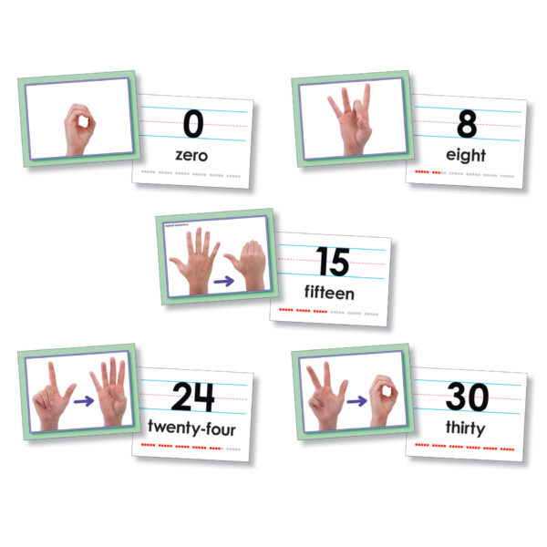 American Sign Language Cards, Number 0-30