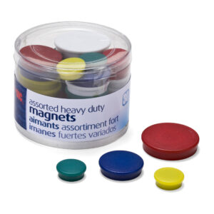 Heavy Duty Magnets, Assorted Sizes & Colors Tub of 30