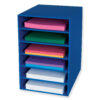 6-Shelf Organizer, Blue, 17-3-4"H x 12"W x 13-1-2"D, 1 Organizer