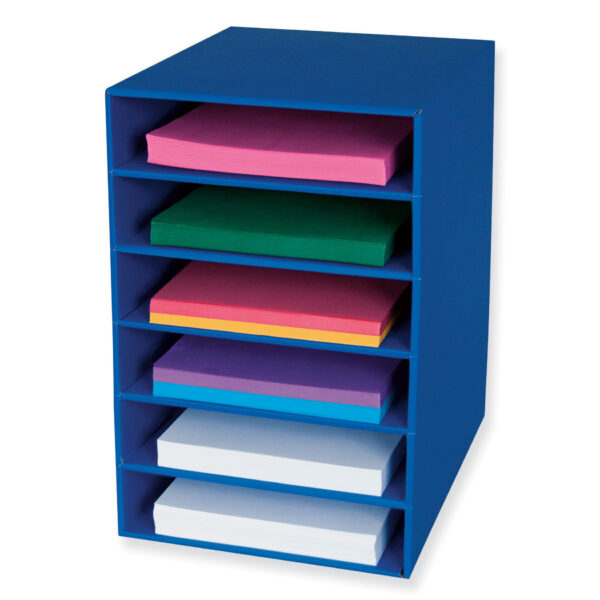 6-Shelf Organizer, Blue, 17-3-4"H x 12"W x 13-1-2"D, 1 Organizer