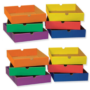 Drawers for 6-Shelf Organizer, 6 Assorted Colors, 2-1-2"H x 10-1-4"W x 13-1-4"D, 6 Drawers Per Set, 2 Sets