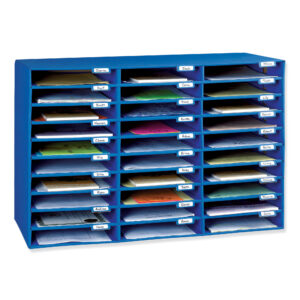 Mailbox, 30-Slot, Blue, 21"H x 31-5-8"W x 12-3-4"D