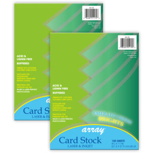 Card Stock, Emerald Green, 8-1-2" x 11", 100 Sheets Per Pack, 2 Packs