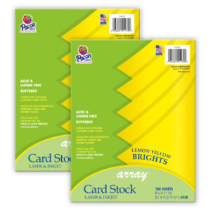 Card Stock, Lemon Yellow, 8-1-2" x 11", 100 Sheets Per Pack, 2 Packs