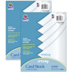 Card Stock, Classic White, 8-1-2" x 11", 100 Sheets Per Pack, 2 Packs