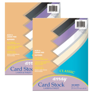 Classic Card Stock, 5 Assorted Colors, 8-1-2" x 11", 100 Sheets Per Pack, 2 Packs