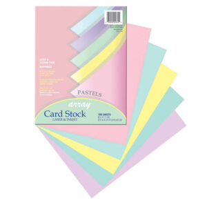 Pastel Card Stock, 5 Assorted Colors, 8-1-2" x 11", 100 Sheets