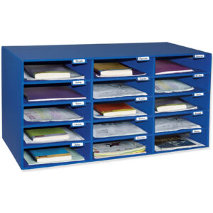 Mailbox, 15-Slot, Blue, 16-3-8"H x 31-1-2"W x 12-7-8"D