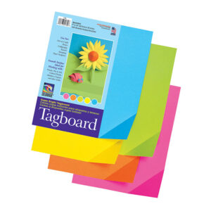 Super Bright Assorted Tagboard, 5 Super Bright Assorted Colors, 9" x 12", 100 Sheets