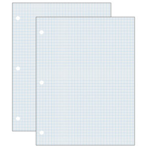 Graphing Paper, White, 2-sided, 1-4" Quadrille Ruled 8-1-2" x 11", 500 Sheets Per Pack, 2 Packs