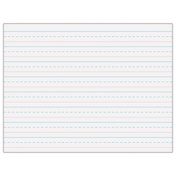 Multi-Program Handwriting Tablet, D'Nealian-Zaner-Bloser, 5-8" x 5-16" x 5-16" Ruled Long, 10-1-2" x 8", 40 Sheets, Pack of 12