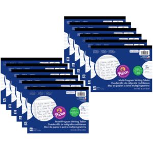 Multi-Program Handwriting Tablet, D'Nealian-Zaner-Bloser, 1-2" x 1-4" x 1-4" Ruled Long, 10-1-2" x 8", 40 Sheets, Pack of 12