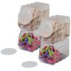 Interlocking Storage Container With Lid, Clear, 5-1-2" x 9-1-2" x 6-3-4", Pack of 2