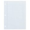 Recycled Filler Paper, White, 3-Hole Punched, 9-32" Ruled w- Margin 8-1-2" x 11", 150 Sheets Per Pack, 6 Packs