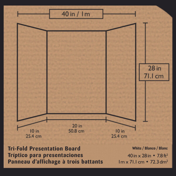 Presentation Board, White, Single Wall, 40" x 28", 8 Boards