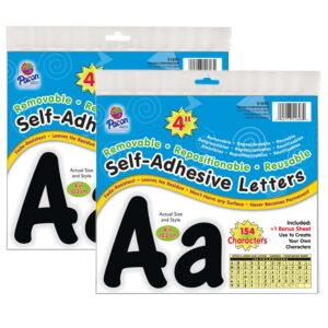 Self-Adhesive Letters, Black, Cheery Font, 4", 154 Per Pack, 2 Packs