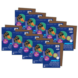 Construction Paper, Dark Brown, 9" x 12", 50 Sheets Per Pack, 10 Packs