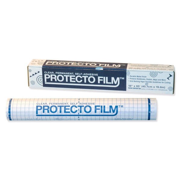 Protecto Film, Clear, Non-Glare Plastic, Dispenser Box Included, 18" x 65', 1 Roll