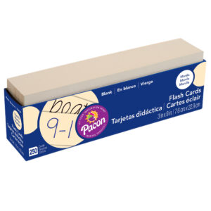 Blank Flash Card Dispenser Box, Manila, Unruled 3" x 9", 250 Cards