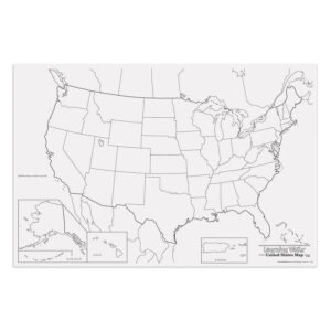 Learning Walls, United States Map, 48" x 72", 1 Piece