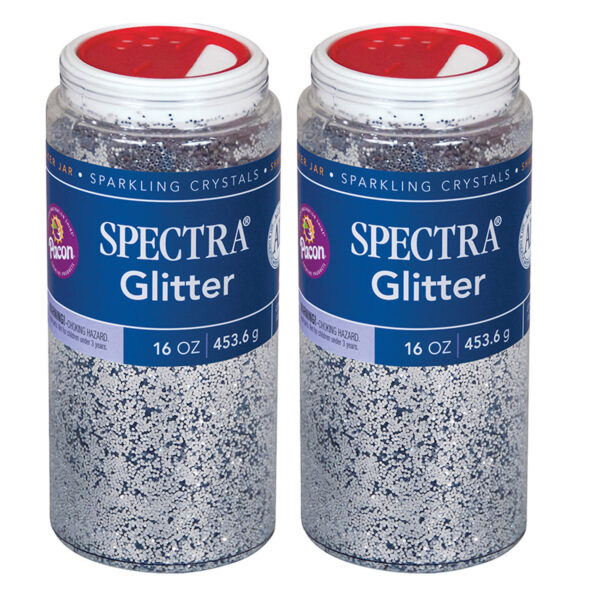 Glitter, Silver, 1 lb. Per Jar, 2 Jars