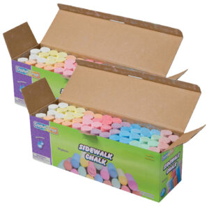 Sidewalk Chalk, Assorted Colors, 4", 52 Pieces Per Pack, 2 Packs