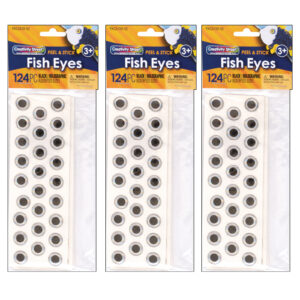 Fish Eyes, Holographic, Assorted Sizes, 124 Per Pack, 3 Packs