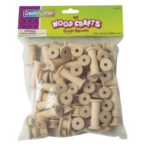 Wood Spools, Natural Wood, 1-2" to 2", 60 Pieces