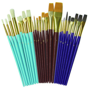 Deluxe Brush Assortment, Assorted Colors & Sizes, 24 Brushes