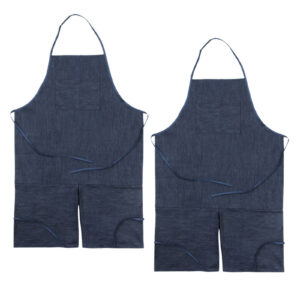 Adult Apron, Dark Blue Denim, 41" x 27-1-2", Pack of 2